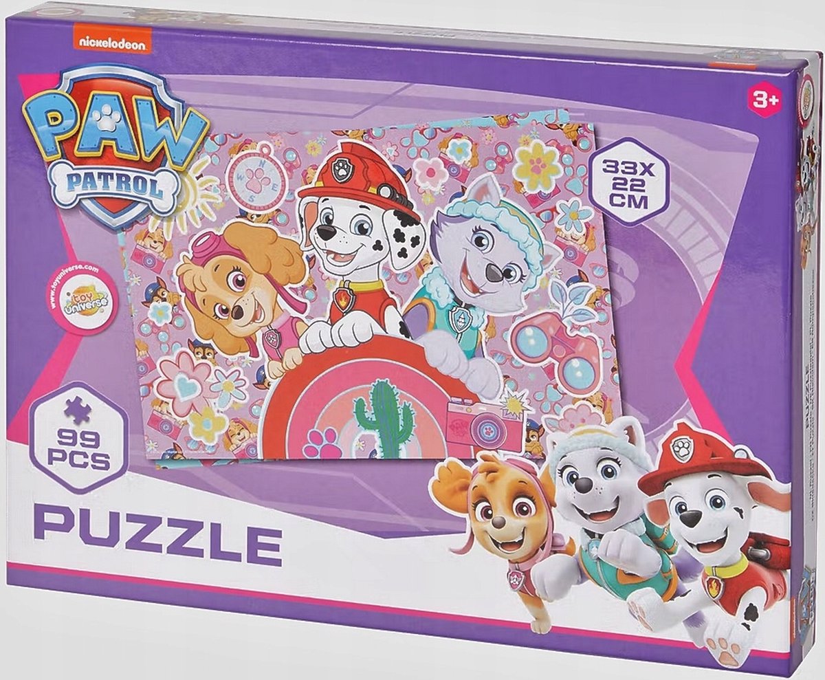 Puzzel Paw Patrol | Kinderpuzzel 99 stukjes | 33x22 cm | Kinderverjaardag